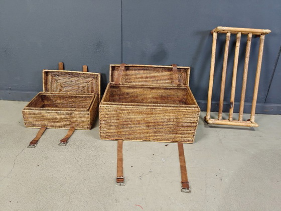 Image 1 of Bauli vintage in vimini, anni '70 - set di 2