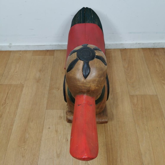 Image 1 of Canard à bascule en bois massif fabriqué à la main en Indonésie