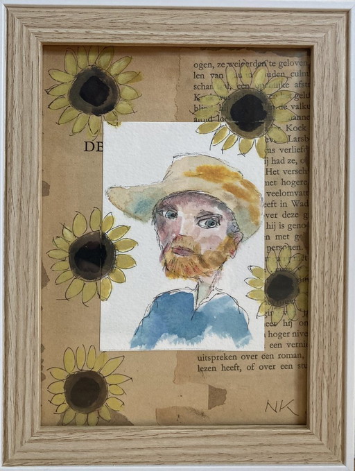 VINCENT WITH A HAT AND SUN FLOWERS