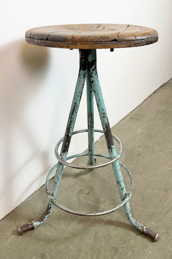 Image 1 of Green Industrial Workshop Stool, 1960s