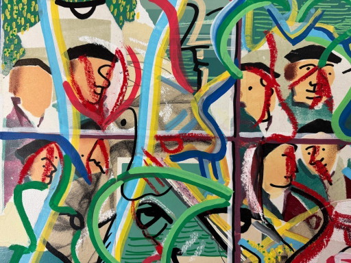 Thomas van der Linden - Mixed media collage on canvas