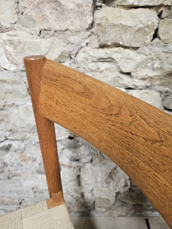 Image 1 of Set di 6 sedie in teak, anni '60, con cinghie elastiche