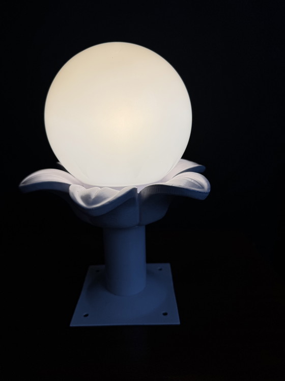 Image 1 of Lámpara de techo con forma de palmera opalina de los años 80.