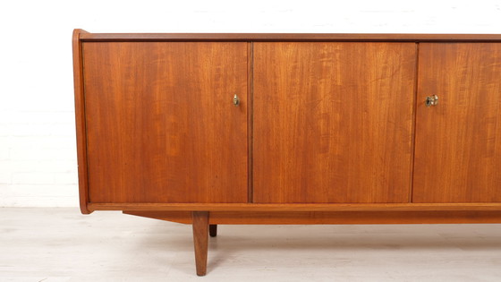 Image 1 of Vintage Dressoir | Zwarte Greepjes | 220 Cm | 1960S