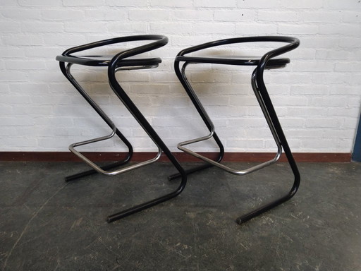 2x metal bar stools from Thema Italy