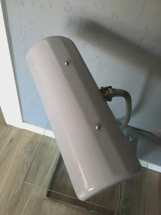 Lampada da scrivania Helo Neuburg, metallo laccato grigio chiaro, Germania, anni '60, Lampade da tavolo, 1960 (foto 8 di 8)