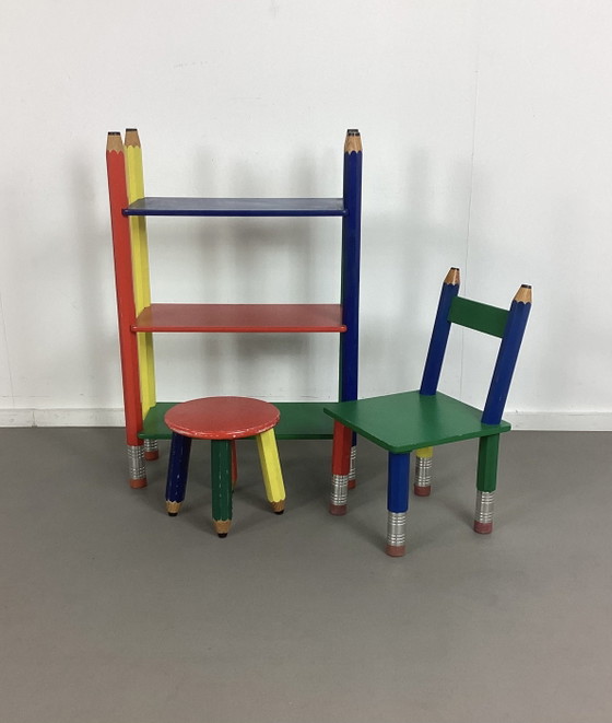 Set vintage postmoderno per bambini di Pierre Sala – Scaffali a muro, Wood, Metal (photo 4 of 7)