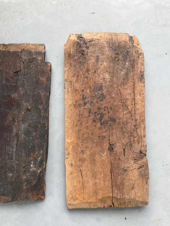 Image 1 of 2x Decorative authentic wooden shelves