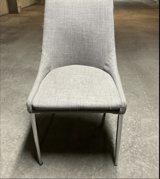 Satz von vier Stühlen ALINEA Stoff grau