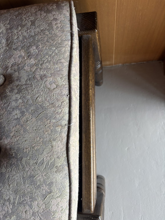 Vintage Farstrup Deens Design Voetenbankje/poef – Wood, Textile (photo 7 of 8)