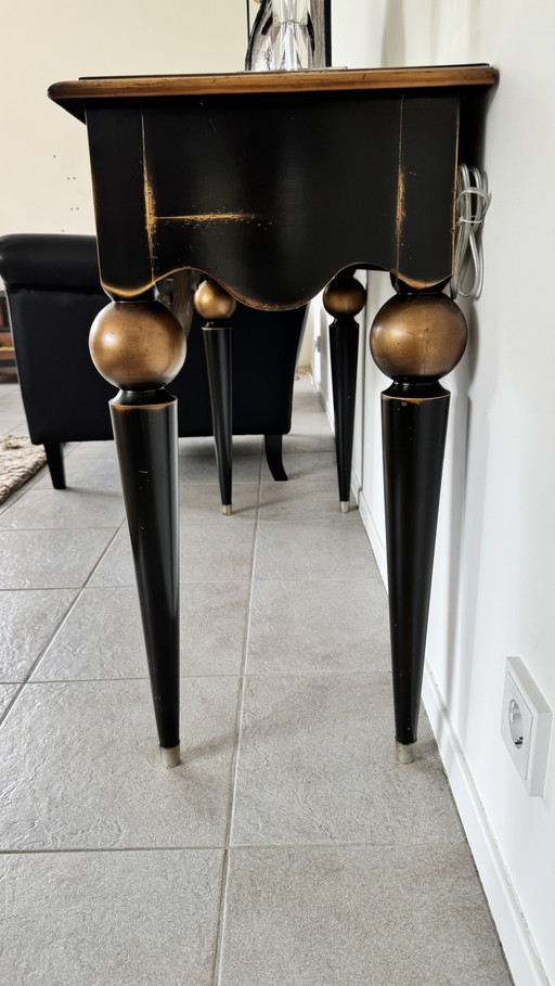 Designer Side Table with Inlay – bijzettafels, Metal, Wood (photo 2 of 5)