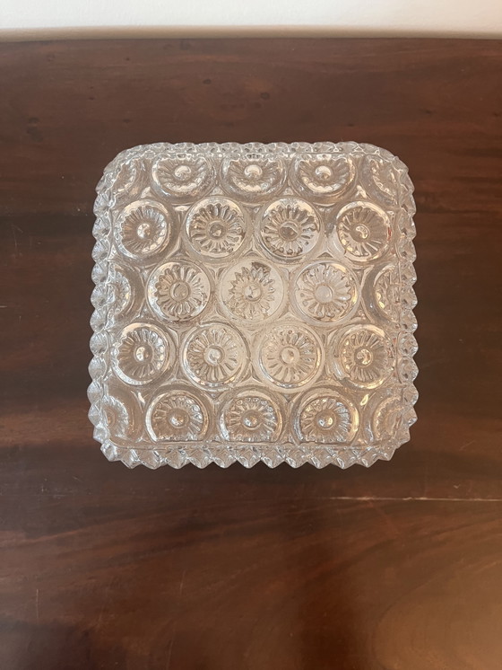 Image 1 of Floral Glass Ceiling Lamp 1970s