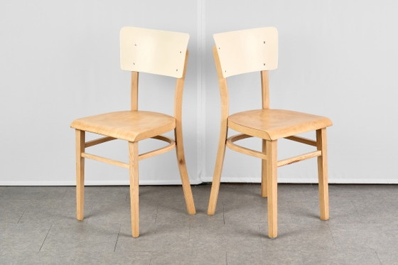 Set of 4 Dining Chairs, by TON, 1960s, Czechoslovakia – Wood (photo 4 of 16)