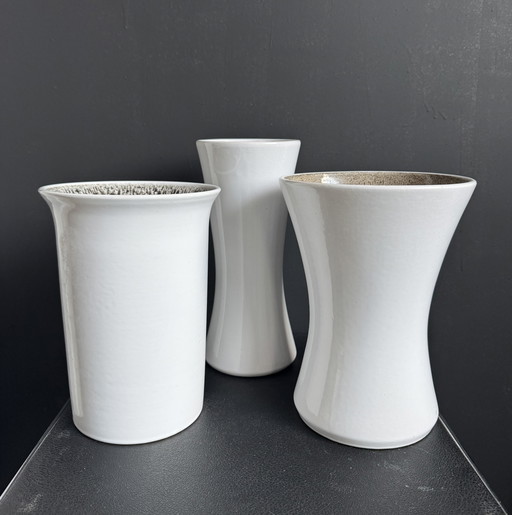 Diabolo-shaped ceramic vases from West Germany, 1960s