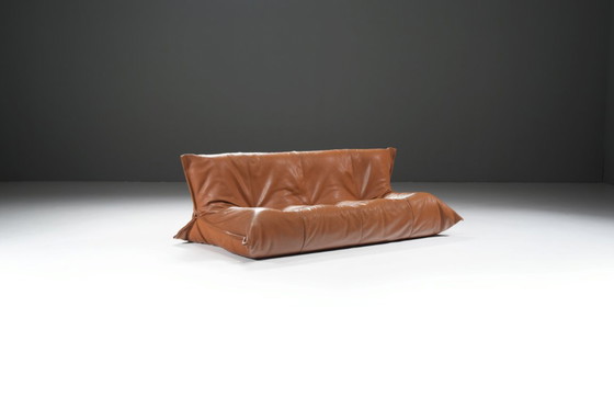 Image 1 of Stunning YOKO Sofa in original cognac leather by Michel Ducaroy for Ligne Roset