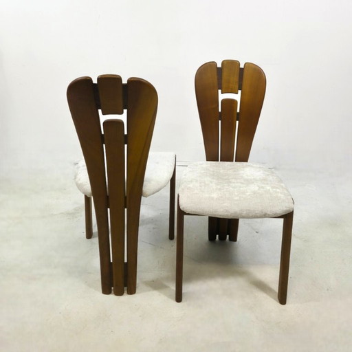 Set of 8 vintage dining chairs Japandi / mid-century 70's