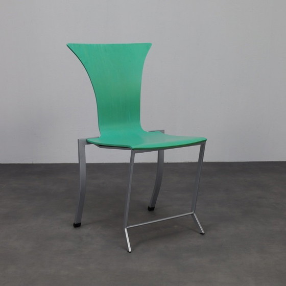 Image 1 of KFF - Karl Friedrich Förster Juego de 4 sillas de comedor postmodernas, años 90