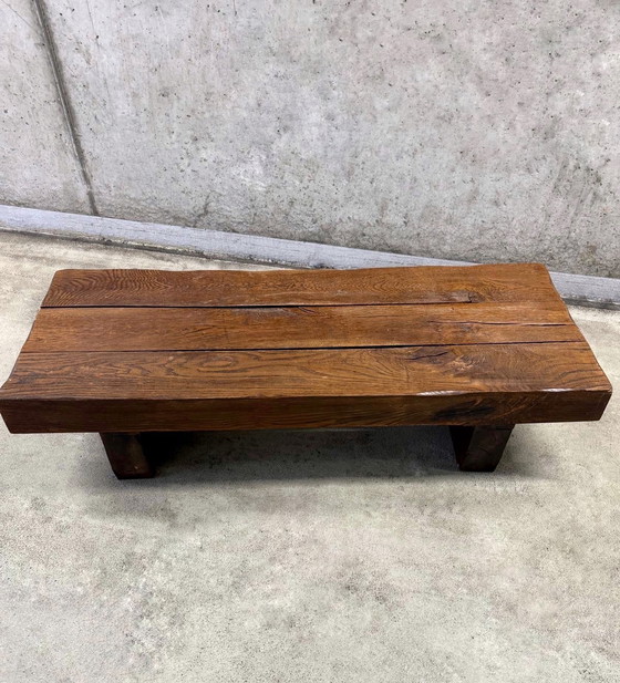 Image 1 of Tavolino da caffè brutalista in rovere massello Wabi-Sabi