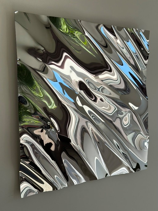 Décoration murale psychédélique en acier 60x60