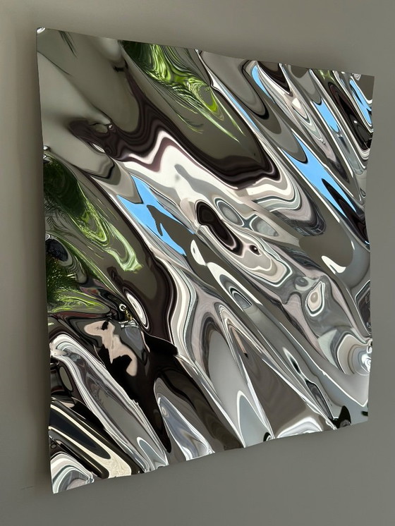 Image 1 of Psychedelisch stalen wanddecoratie 60x60