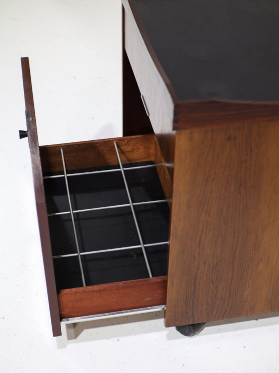 Image 1 of Bar cart trolley with tray, rosewood, Danish, 1960s