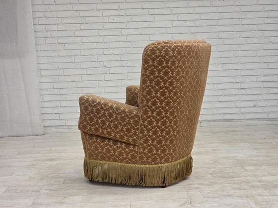1960s, Danish Armchair, Furniture Velour, Beech Wood – Textile (photo 10 of 17)