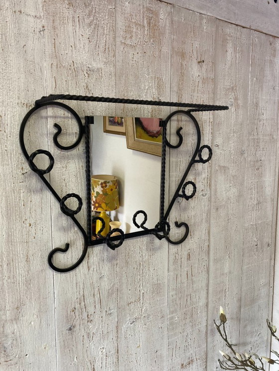 Image 1 of Wrought iron wall-mounted coat rack