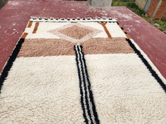 Grand tapis Beni Ouarain 300x206 cm – Laine épaisse – Motifs géométriques – Coton, Scandinavian (photo 7 of 11)