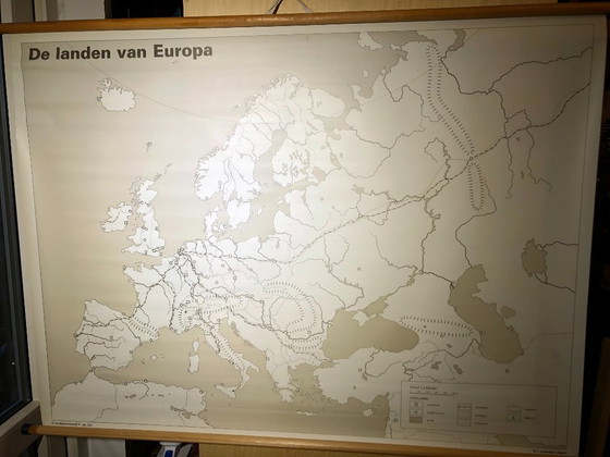 Image 1 of De Landen van Europa Kaart schoolplaat 130 x 100 - dubbelzijdig
