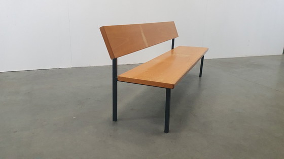 Image 1 of vintage industrial retro wooden bench design 60's