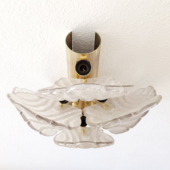 Image 1 of Messing en Murano wandlamp, 1960