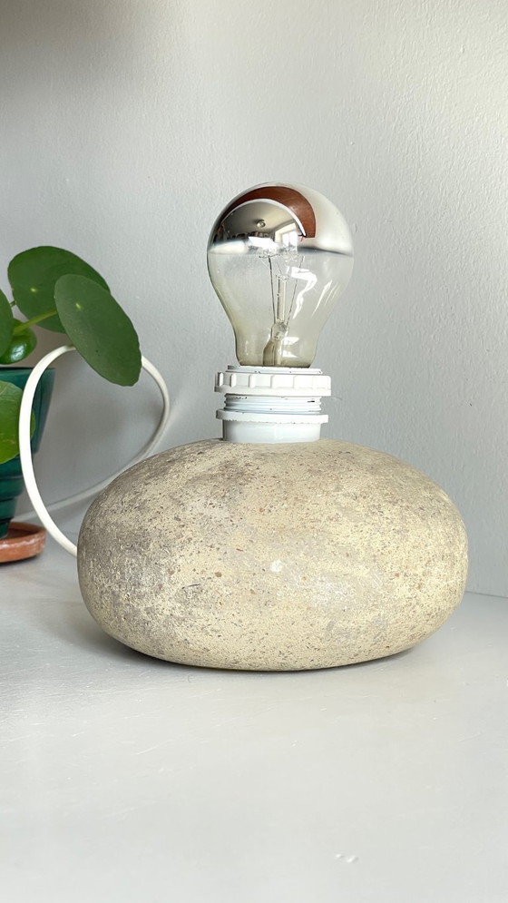 Image 1 of LAMPE Galet en PIERRE Naturelle VINTAGE