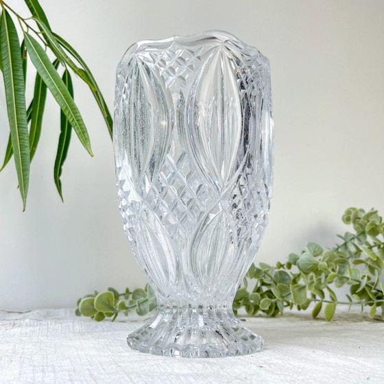 Kleine Vintage Glazen Vaas met Geometrisch Patroon – Vazen (photo 5 of 12)