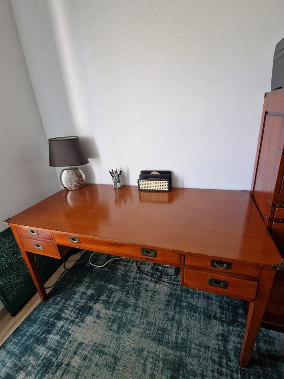 Bureau met bijhorende archiefkast – Hout, Messing (photo 3 of 5)