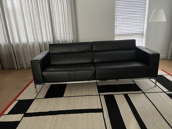 Image 1 of Harvink Forum 3-Sitzer-Sofa, schwarzes Leder