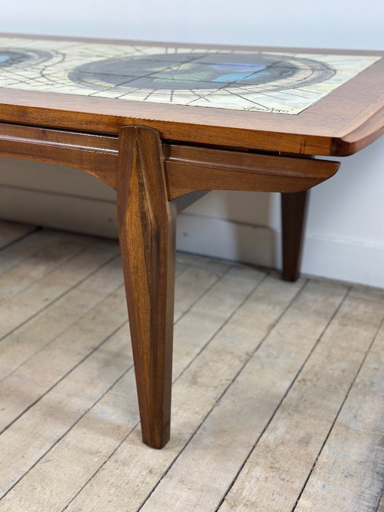 Image 1 of Tavolino da caffè in teak e terracotta lavica di J. Belarti, 1960