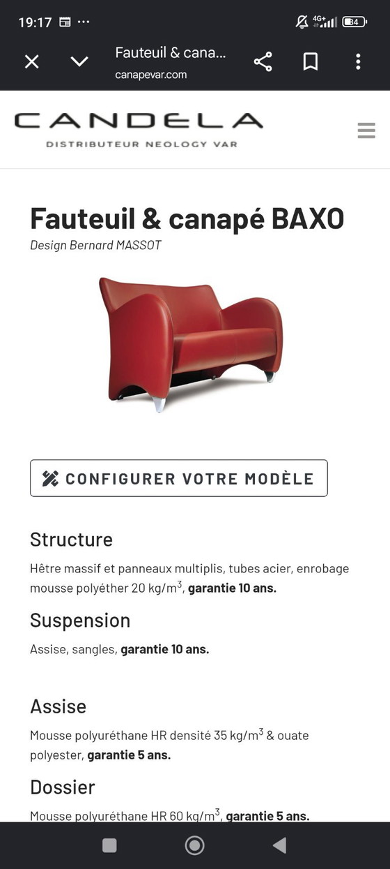 Canapé Haut De Gamme Neology Designer Bernard Massot – Leather, Metal (photo 14 of 15)