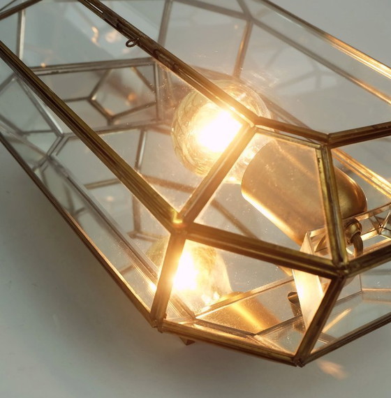 Image 1 of 1970s 1980s SCONCE wandlamp manfred fenske leuchten glass mirrored glass metal