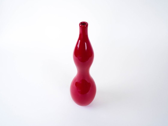 Image 1 of Red ceramic vase, Danish design, 1970s, made in Denmark
