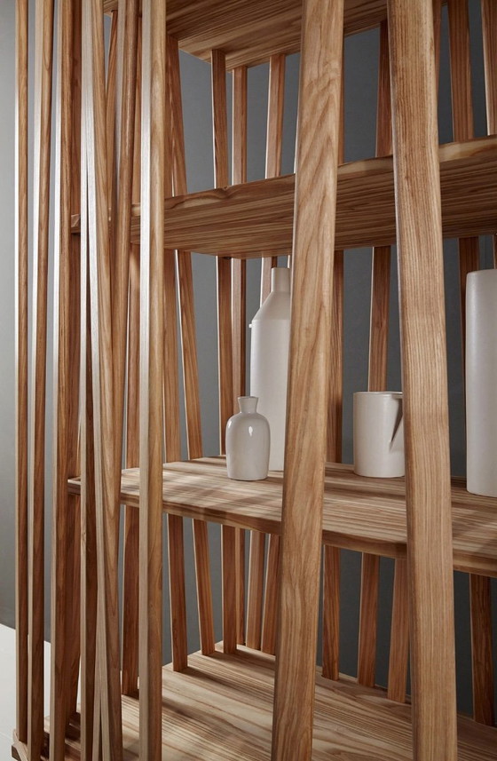 Exclusieve designvitrinekast van Porro “Mikado” met originele factuur – Wandkast, Wood (photo 6 of 7)
