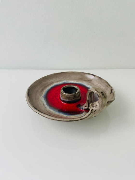Image 1 of Vintage retro blaker met rood lava glazuur
