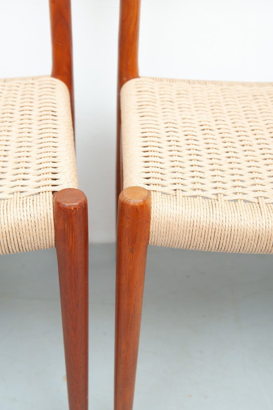 Image 1 of 4 sedie da pranzo modello 75 in teak di Niels Otto Møller per J. L. Møller Møbelfabrik (anni '50)