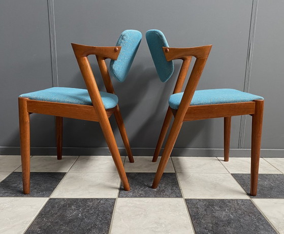 Image 1 of Ensemble de 2 chaises Z en teck modèle 42 de Kai Kristiansen pour Shou Andersen Denmark