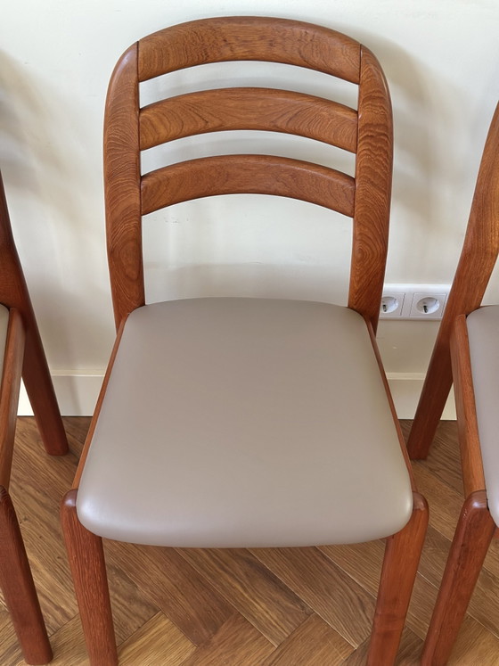 Image 1 of Set 4 vintage deens design stoelen DYRLUND jaren 50/60/70