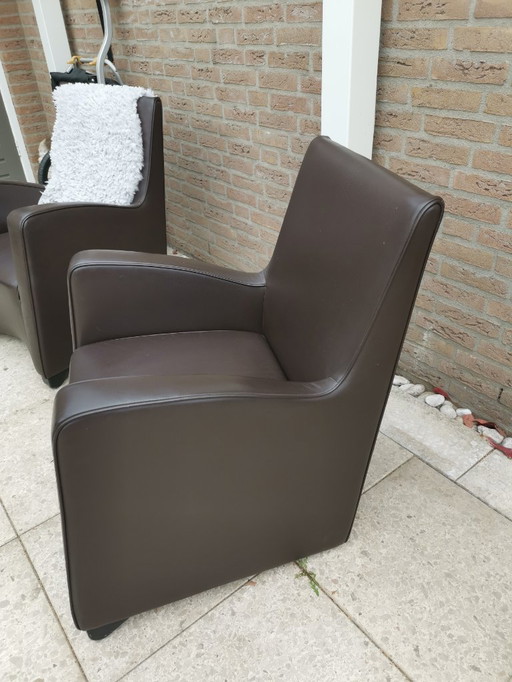 4 x Wittmann, fauteuils Duke, couleur marron