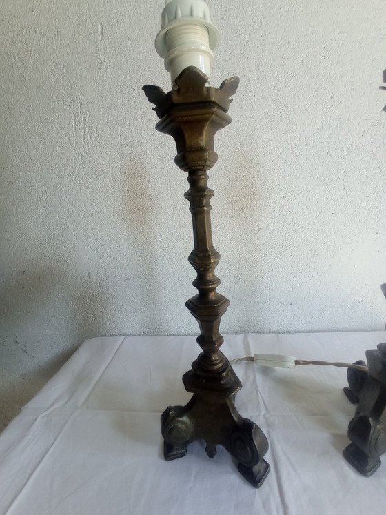 Lamps - Bronze - Transformed Candelabras – Table lamps, Textile (photo 11 of 38)