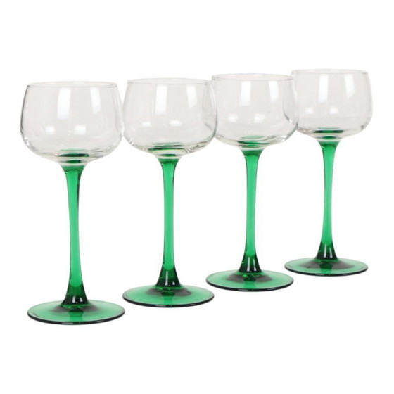 Image 1 of Set Van 4 Vintage Luminarc Wijnglazen