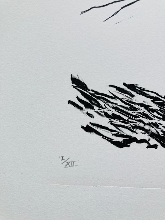 Image 1 of Philippe Hardy - Vintage Lithograph - Woman at Table - 1977