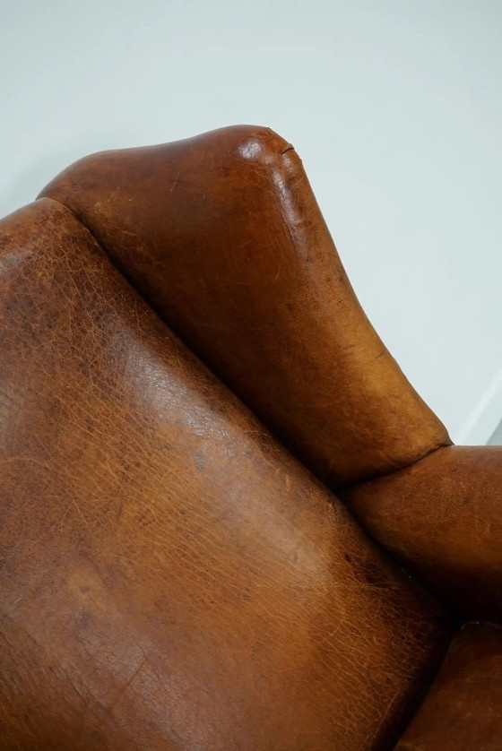 Image 1 of Vintage Nederlandse cognackleurige leren clubfauteuil