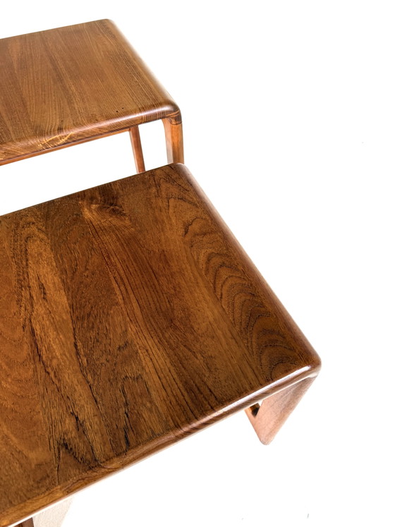 Image 1 of 2x vintage Danish teak side table, Dyrlund ‘80